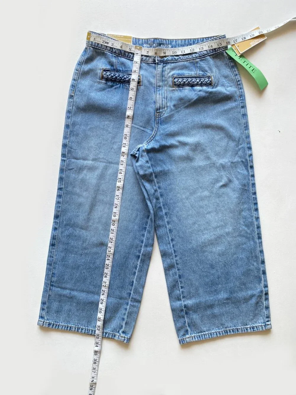 NWT Michael Kors Crop Wide Leg Jeans Denim Size 10 Petite